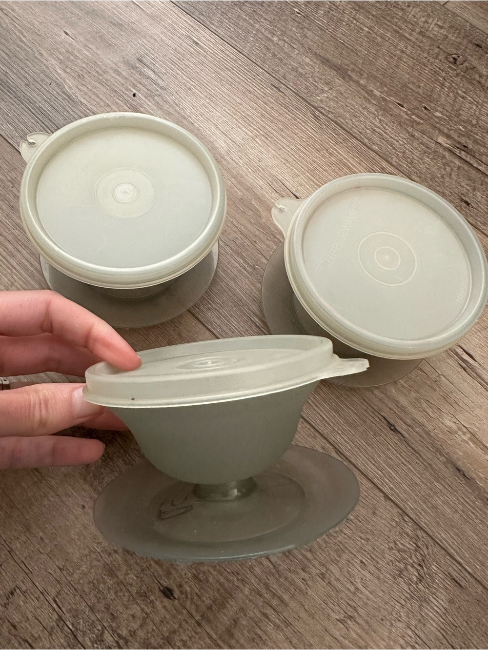 Vintage Tupperware Snack Bowls with Lids
